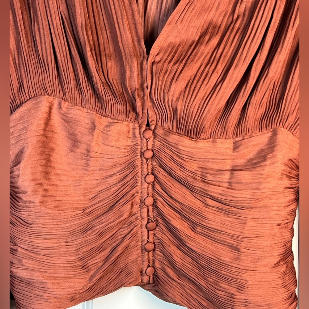 Anthropologie’s Current Air Rust Color Button Front Blouse Excellent Size XS - Picture 5 of 8